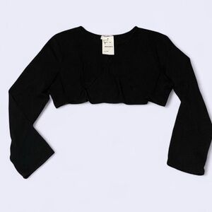 Speechless Black Long Sleeve Cropped Cardigan